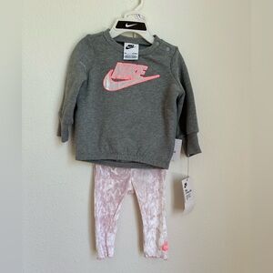 NWT Nike Gray and Pink Baby 2 Piece Outfit